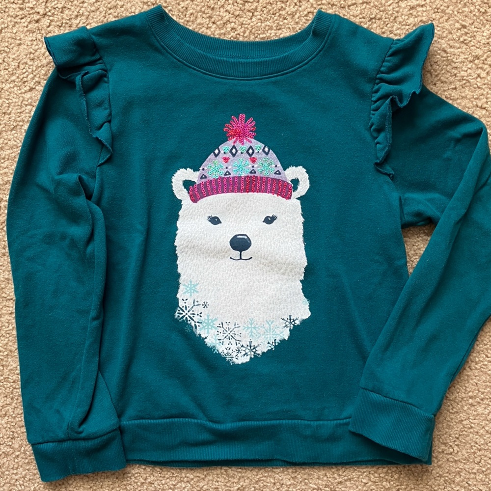 Jumping Beans Winter Polar Bear Sweatshirt Size 8